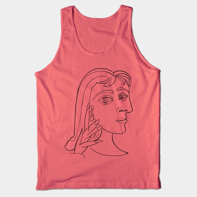 Picasso Woman's head #5 Lineart Tank Top by shamila